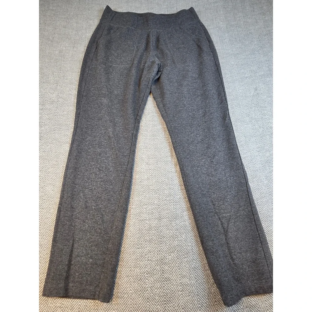 St Johns Bay Active Womens Medium Gray Heather Straight Leg Yoga Pants Pockets